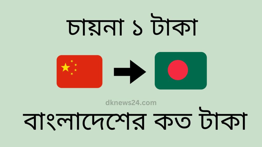 চায়না ১ টাকা বাংলাদেশের কত টাকা