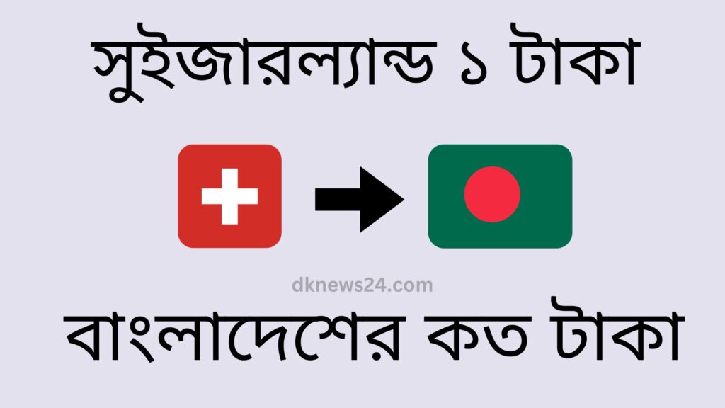 সুইজারল্যান্ড ১ টাকা বাংলাদেশের কত টাকা